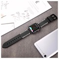 Dux Ducis Apple Watch Series 7/SE/6/5/4/3/2/1 Lederarmband - 41mm/40mm/38mm - Schwarz