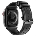 Dux Ducis Apple Watch Series 7/SE/6/5/4/3/2/1 Lederarmband - 41mm/40mm/38mm - Schwarz