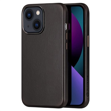 Dux Ducis Naples iPhone 13 Leder Beschichtet Hülle - Schwarz