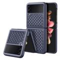 Dux Ducis Venice Samsung Galaxy Z Flip3 5G Leder Beschichtet Hülle - Blau