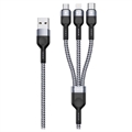 Dux Ducis K-ONE microUSB, Lightning, USB-C Kabel - 2.4A, 1.2m