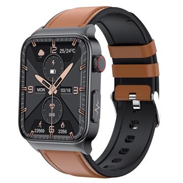 Smartwatch mit Gesundheitsüberwachung E500 - Elegantes Armband - Braun