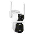 ESCAM PT210 PTZ-Kamera mit zwei Objektiven, Zwei-Wege-Audio und Farb-Nachtsicht - 3MP, WiFi