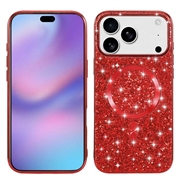 iPhone 17 Pro Galvanisierte Glitzer Hülle - MagSafe-kompatibel - Rot