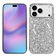 iPhone 17 Pro Galvanisierte Glitzer Hülle - MagSafe-kompatibel - Silber