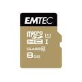Emtec Gold+ MicroSDHC-Speicherkarte mit Adapter ECMSDM8GHC10GP - 8GB