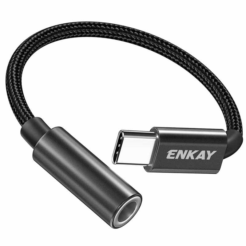 Enkay ENK-AT111 USB-C / 3.5mm AUX Adapter - Schwarz