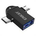 Goobay USB 3.0 zu MicroUSB und USB-C T-Adapter - Weiß