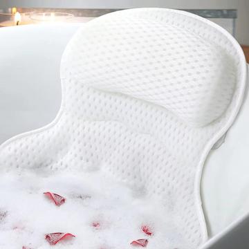 Ergonomisches 4D-Badewannenkopfkissen - Weiß