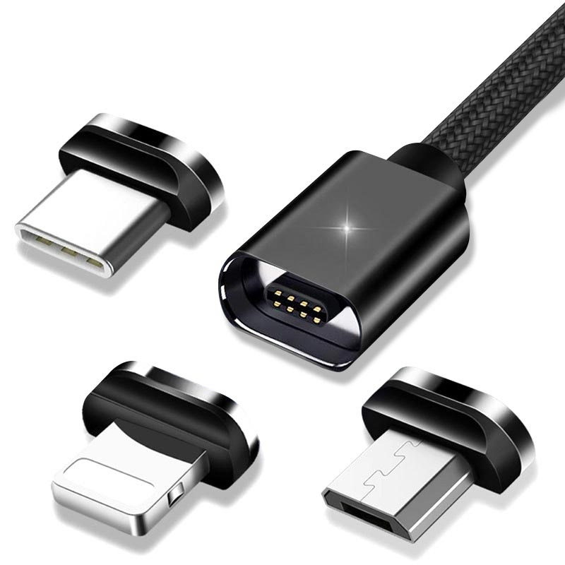 Kaufe Magnetisch fließendes Licht LED USB C Micro USB Kabel für Samsung Typ  C Ladekabel 1M Magnet Ladegerät Typ C Kabel Kabel