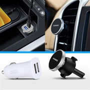 Grundlegendes Auto-Kit - Duales USB-Ladegerät und magnetischer Telefonhalter