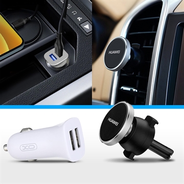 Grundlegendes Auto-Kit - Duales USB-Ladegerät und magnetischer Telefonhalter