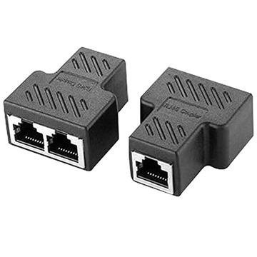 Ethernet RJ45 Splitter-Adapter 1x2 - Schwarz