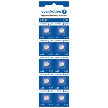 EverActive AG3 LR736/LR41 Alkaline-Knopfzellenbatterien - 10 Stk.