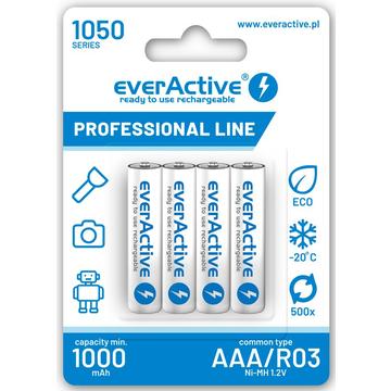 EverActive Professional Line EVHRL03-1050 Wiederaufladbare AAA-Batterien 1050mAh - 4 Stk.