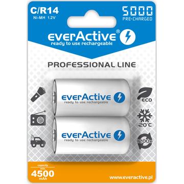 EverActive Professional Line EVHRL14-5000 Wiederaufladbare C-Batterien 5000mAh - 2 Stk.