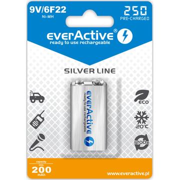 EverActive Silver Line EVHRL22-250 Wiederaufladbare 9V Batterie 250mAh
