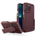 Explorer Series iPhone 14 Pro Hybrid Hülle mit Gürtelclip - Kaffee