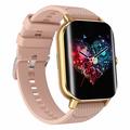 F12 2,02-Zoll Curved Screen Smart Watch mit Encoder Bluetooth Calling Smart Armband mit Gesundheitsüberwachung - Gold / Pink