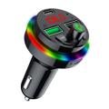 Bluetooth 5.0 FM-Transmitter / Autoladegerät mit RGB F17 - Schwarz