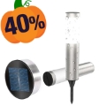 FDTwelve Wasserbeständige LED Solar Gartenlampe - 56.5cm - Silber