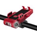 FY-330 3500mAh Power Bank Multifunktions-Fahrradscheinwerfer 5-in-1 Mountainbike-Licht mit Handy-Clip/Glocke Reiten Zubehör - Rot