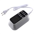 8-Port USB-Tischladegerät mit LED-Monitor - Weiß