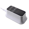 8-Port USB-Tischladegerät mit LED-Monitor - Weiß
