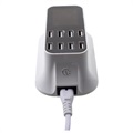 8-Port USB-Tischladegerät mit LED-Monitor - Weiß