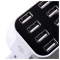 8-Port USB-Tischladegerät mit LED-Monitor - Weiß
