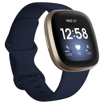 Fitbit Versa 3 Smartwatch mit GPS - Mitternachtsblau / Gold