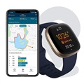 Fitbit Versa 3 Smartwatch mit GPS - Mitternachtsblau / Gold
