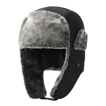 Fleece-gefütterte, dicke Winter-Trapper-Mütze - Schwarz