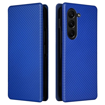 Samsung Galaxy Z Fold5 Flip Case - Karbonfaser - Blau