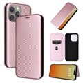 iPhone 15 Pro Flip Case - Karbonfaser - Roségold