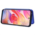 Xiaomi Redmi Note 10 5G Flip Hülle - Karbonfaser - Blau