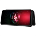 Asus ROG Phone 5 Flip Hülle - Karbonfaser - Schwarz