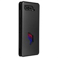 Asus ROG Phone 5 Flip Hülle - Karbonfaser - Schwarz