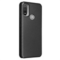 Motorola Moto E20 Flip Hülle - Karbonfaser - Schwarz