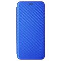 Motorola Moto G50 5G Flip Hülle - Karbonfaser - Blau