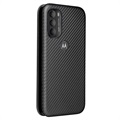 Motorola Moto G71 5G Flip Hülle - Karbonfaser