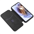 Motorola Moto G71 5G Flip Hülle - Karbonfaser