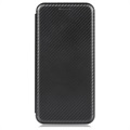 Motorola Moto G9 Play Flip Hülle - Karbonfaser - Schwarz