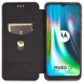 Motorola Moto G9 Play Flip Hülle - Karbonfaser - Schwarz
