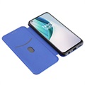 OnePlus Nord N10 5G Flip Hülle - Karbonfaser - Blau