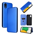 Samsung Galaxy A03 Core Flip Hülle - Karbonfaser - Blau