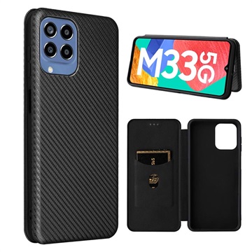 Samsung Galaxy M33 Flip Hülle - Karbonfaser - Schwarz