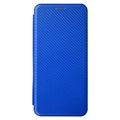 Samsung Galaxy M33 Flip Hülle - Karbonfaser - Blau