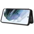 Samsung Galaxy S21 FE 5G Flip Hülle - Karbonfaser - Schwarz