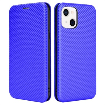 iPhone 13 Mini Flip Hülle - Karbonfaser - Blau